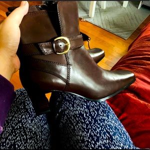 Anne Klein leather ankle boots